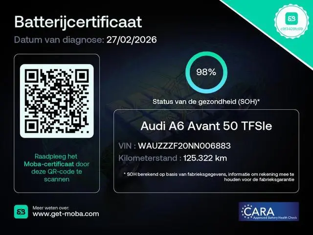 Audi A6 Avant 50 TFSI e Quattro Plug-In Hybrid 300PK/Dealer O.H. /SOH 98%/Geen Import.