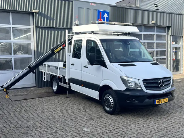 Mercedes-Benz Sprinter 514 CDI 366 Hiab Laadkraan 018T Trekhaak 3500kg Airco 6 persoons uitvoering O...