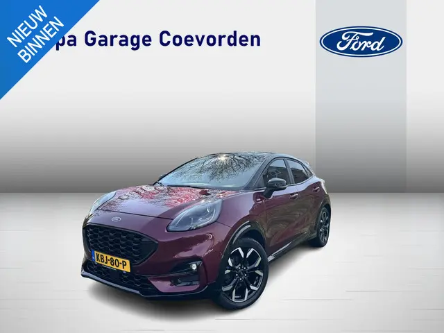 Ford Puma 1.0 EB Hybrid 125PK ST-Line X Automaat | VIVID RUBY EDITION | WINTERPACK | BLIS | KEYLESS...