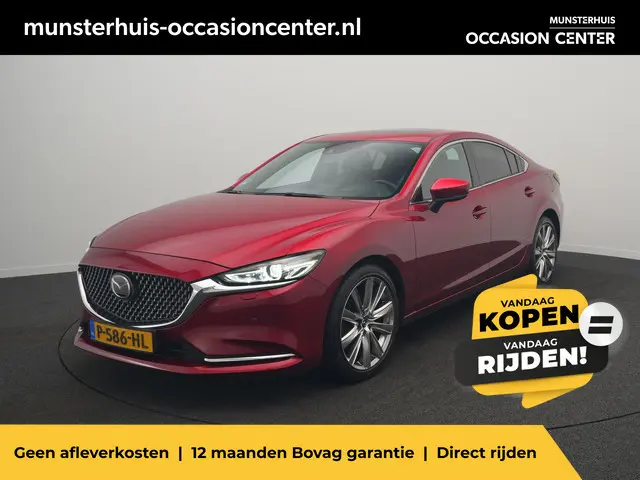 Mazda 6 2.5 SkyActiv-G 194 Signature - Occasion Lease vanaf €679 p/m - RIJKLAARPRIJS - 194 pk! - Automaat - Adaptieve Cruise Control - Rondomzicht Camera  - Apple Carplay - Android Auto - Bose Audio - Head-Up Display - Elektrisch schuif- kanteldak