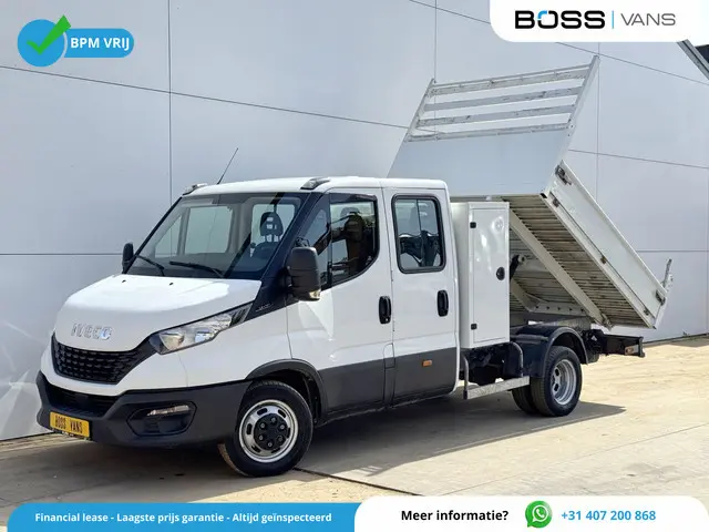 Iveco Daily 35C14 2.3 Kipper Dubbele Cabine Dubbellucht 6 Stoelen Airco Cruise Control  3,5t Trekhaa...