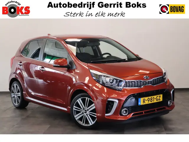 Kia Picanto 1.2 CVVT GT-line 5-Drs. Automaat Navigatie Leder 16'lmv 24 maanden garantie mogelijk (*vraag naar de voorwaarden)